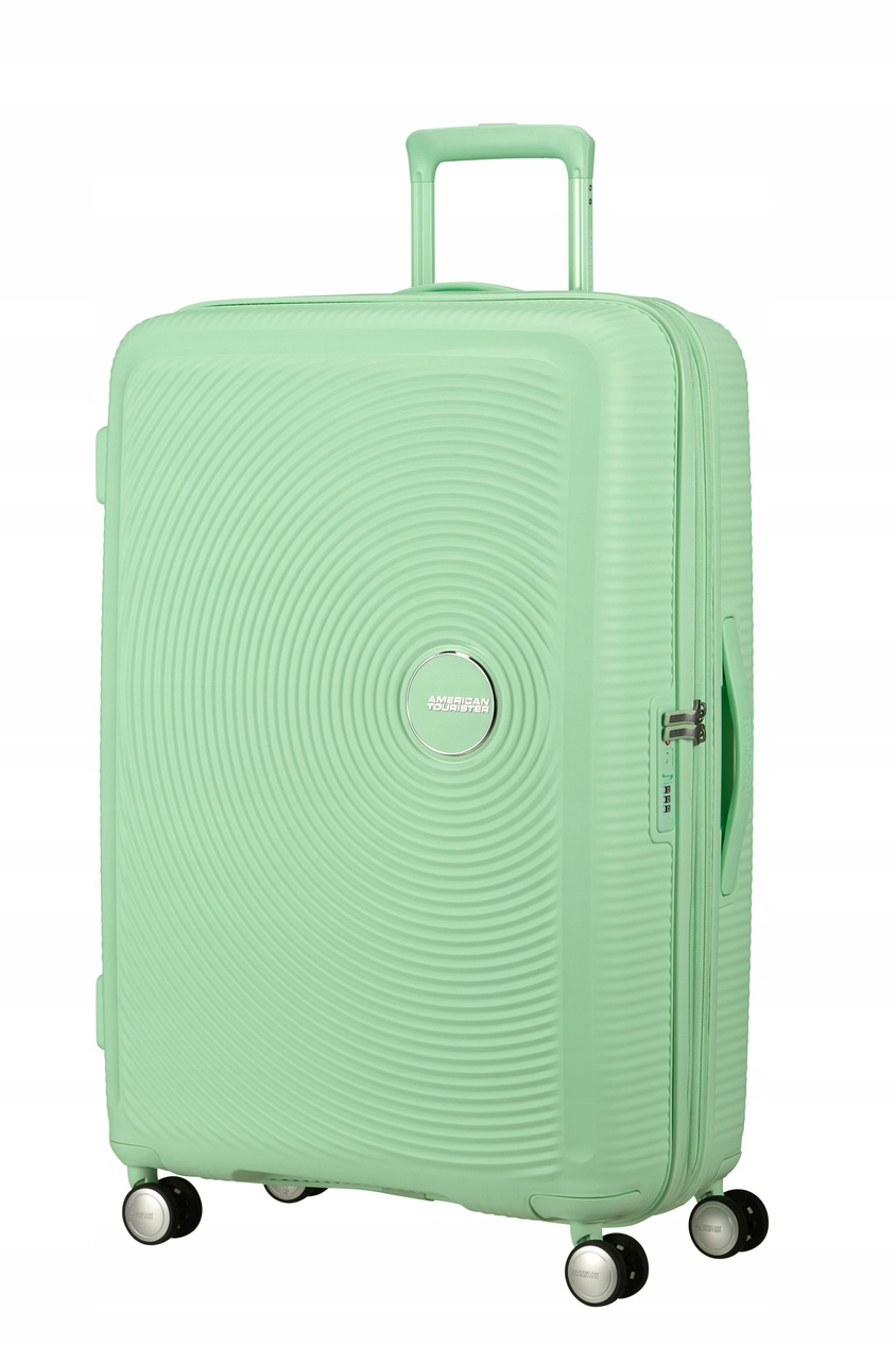 American Tourister Soundbox Walizka Duża Twarda 77cm Poszerzana Tsa zielona