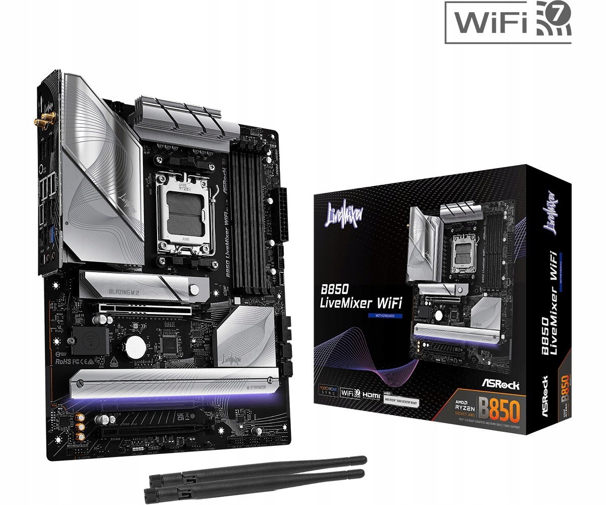 Płyta główna ASRock B850 LiveMixer WiFi Socket AM5 4 x DIMM DDR5 ATX