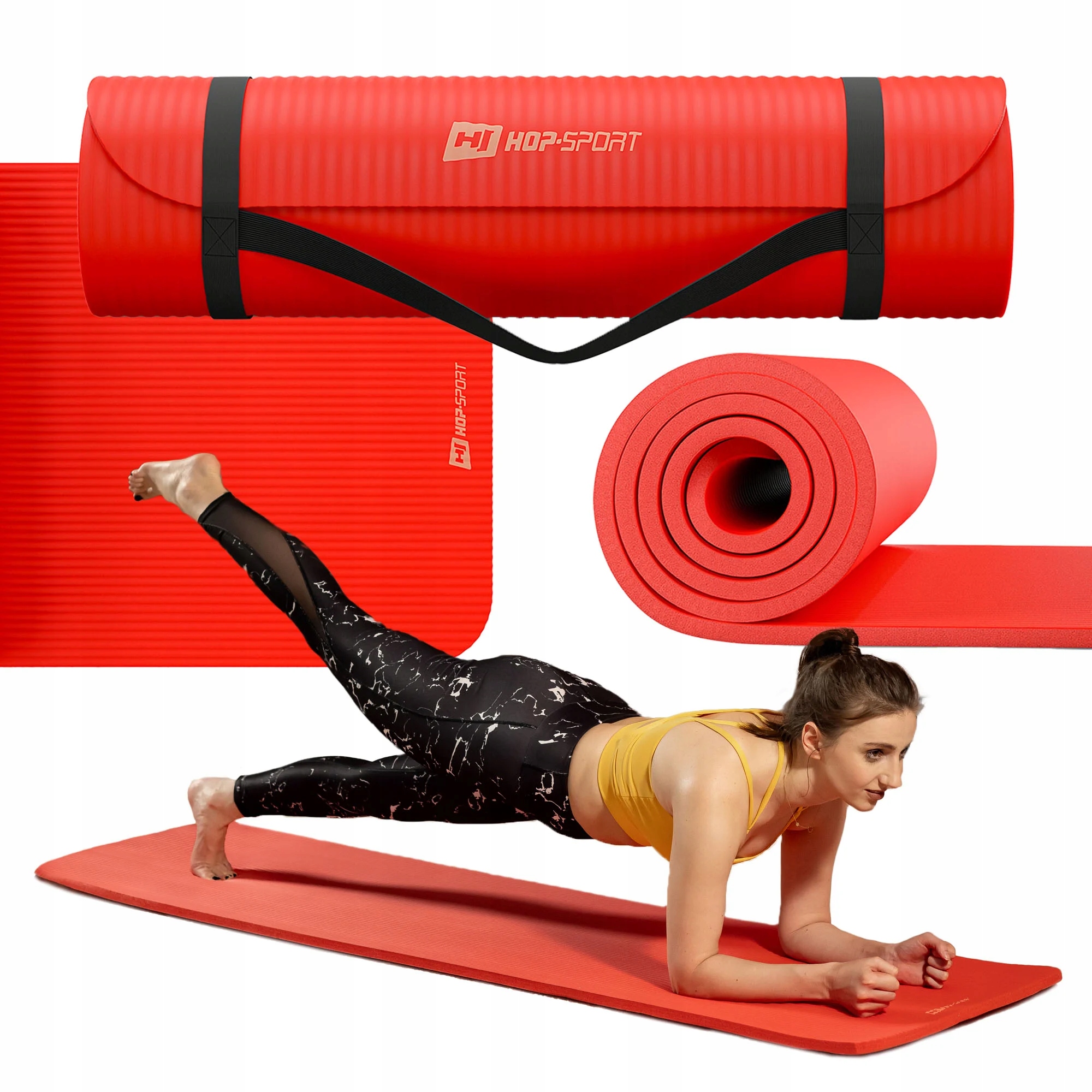 Mata antypoślizgowa gruba fitness Nbr 1,5cm 190x80cm karimata do ćwiczeń