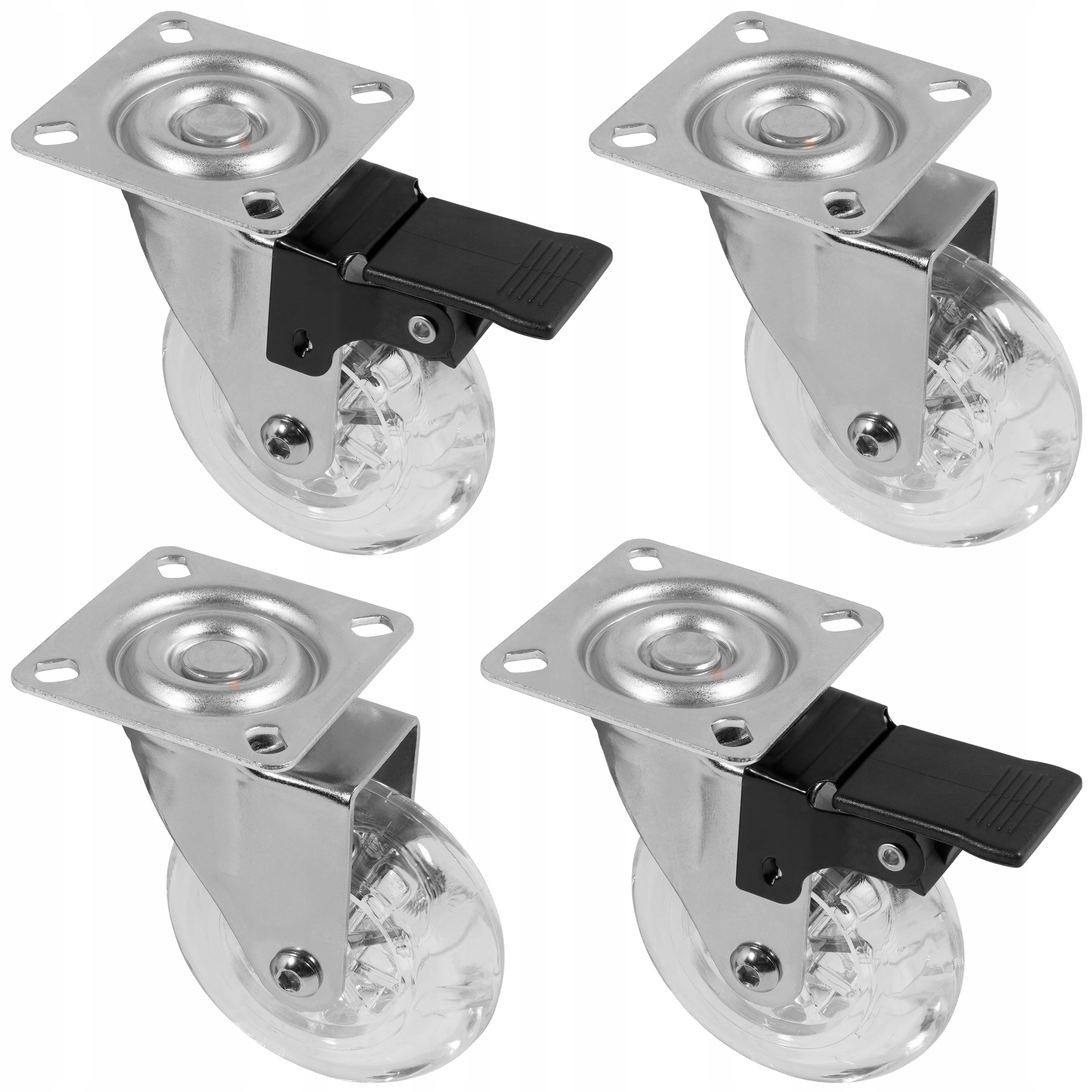 

Kółko meblowe Brazylia 50mm Przezroczyste zestaw