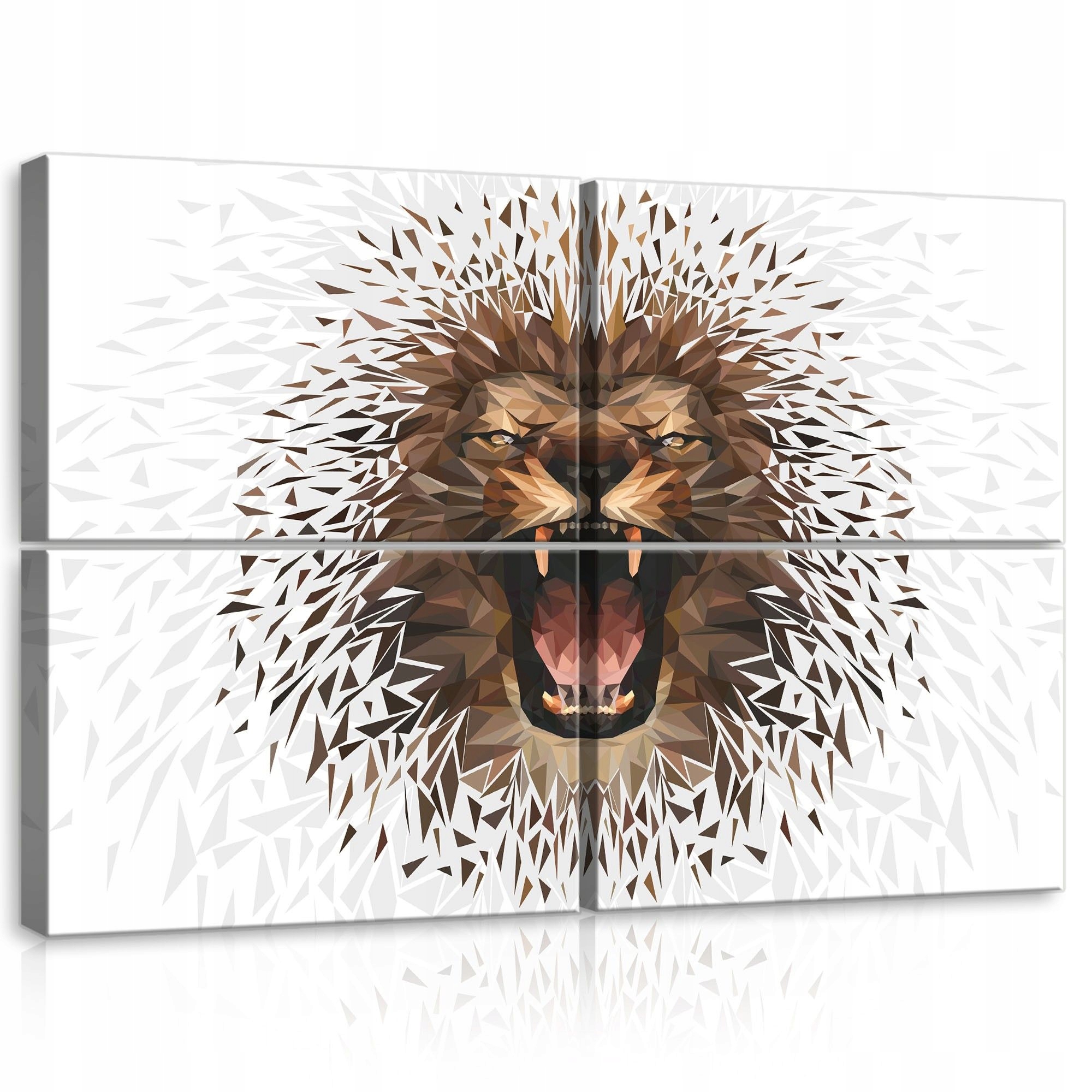 Obraz 120x80 Lev řev síla divočina geometrie low-poly abstrakce energie