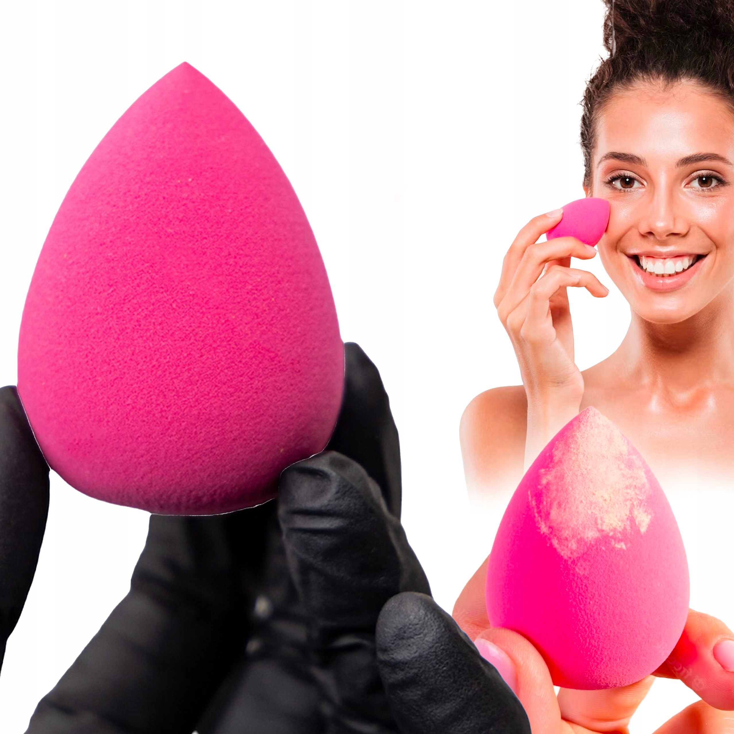 GĄBKA DO MAKIJAŻU BEAUTY BLENDER MALINOWA BLENDING SPONGE MAKE UP 1 SZT