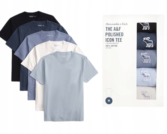 5 x tričko Abercrombie Hollister tričko XL 5PAK polished