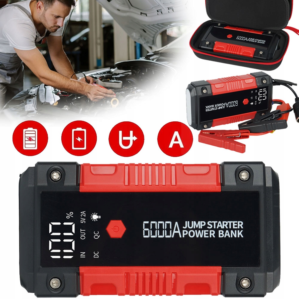 Zařízení Pro Startování Auta 12 V, Multifunkční Přenosná Power Banka