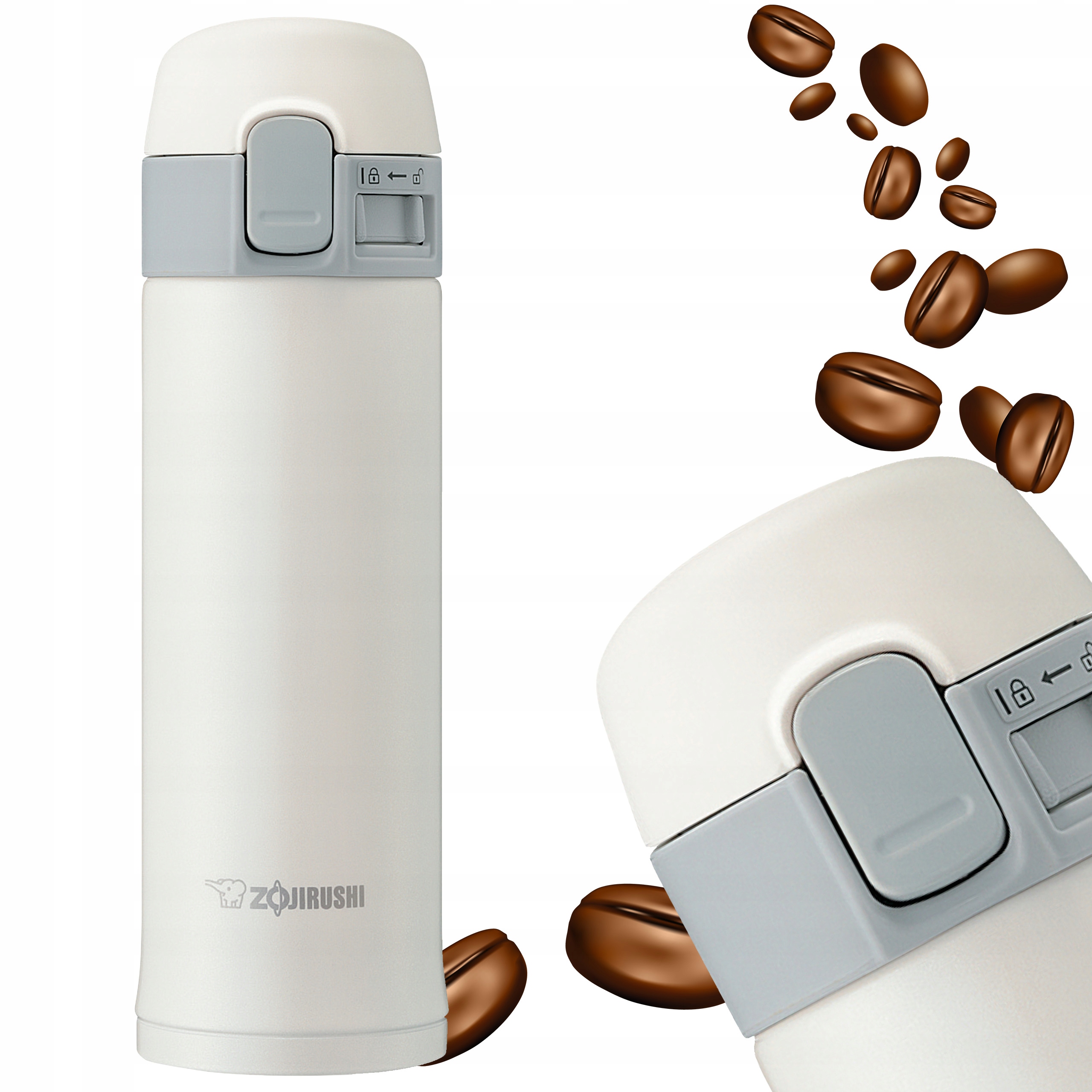 Malá termoska Zojirushi SM-PC30 0,3L bílý Termohrnek , ideální jako dárek