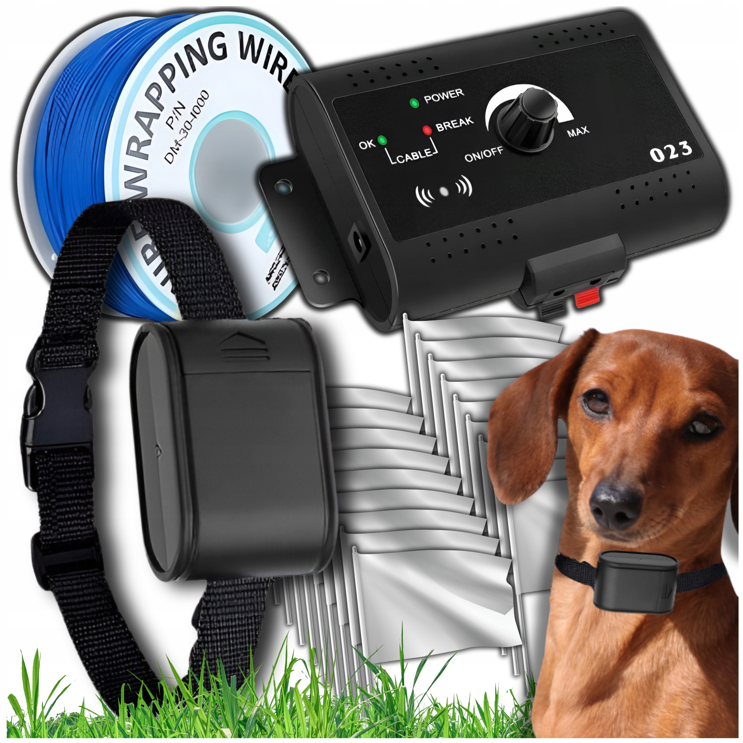 Elektryczny pastuch dla psa kota dla dużego i małego 12V obroża ogrodzenie