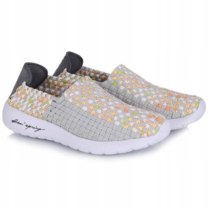 Dámské polobotky Rock Spring Samba Grey Veggi šedé pletené gumičky VEL.38