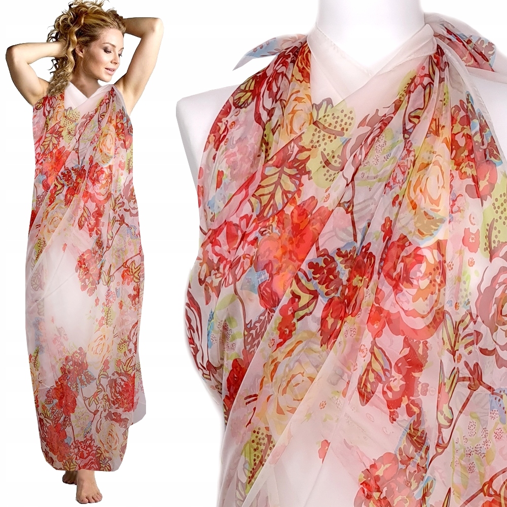 

Jedwabne Pareo Chusta Tunika Plażowa szal