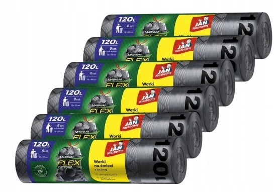 Levně Jan Niezbędny Magnum Pytle na odpadky 120L 6 x 8kusů