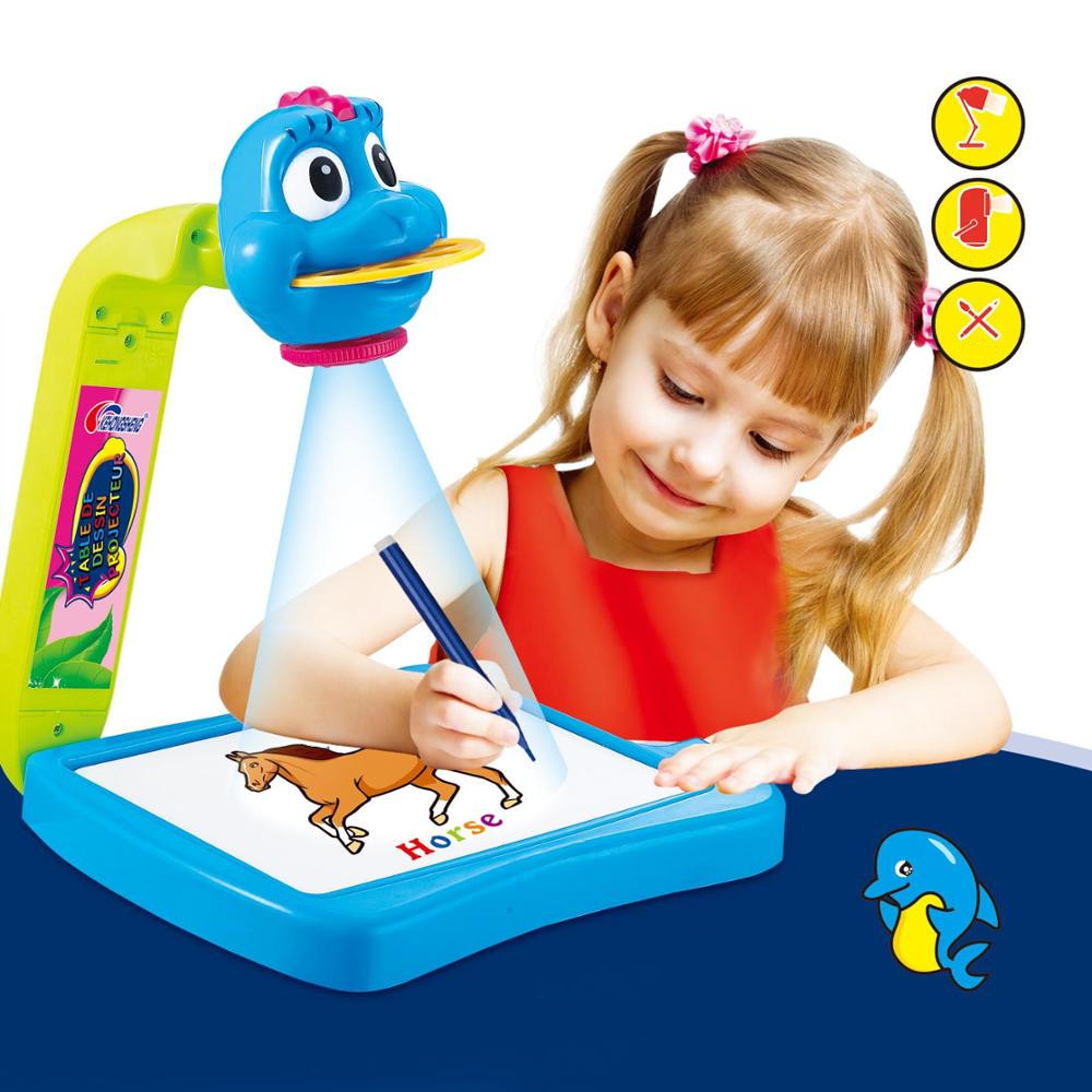 PROJEKTOR RZUTNIK TABLICA do nauki rysowania malowania ze slajdami mazakami Szerokość produktu 18 cm