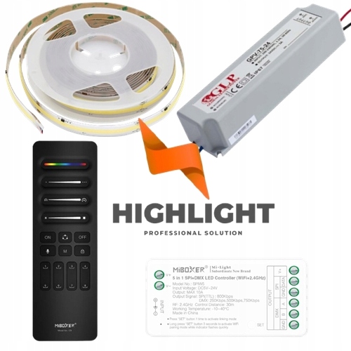 5 m Sada Led pásikov Digitálny Mono Miboxer Biely Neutrálny 4000K Animácie Spi