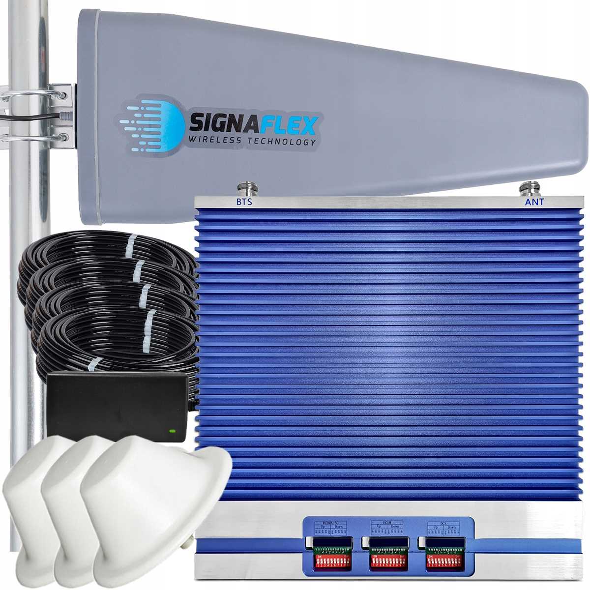 Zosilňovač Signálu Telefónu Internetu Egsm 3G 4G Lte 5000 m2 Antény 10 m