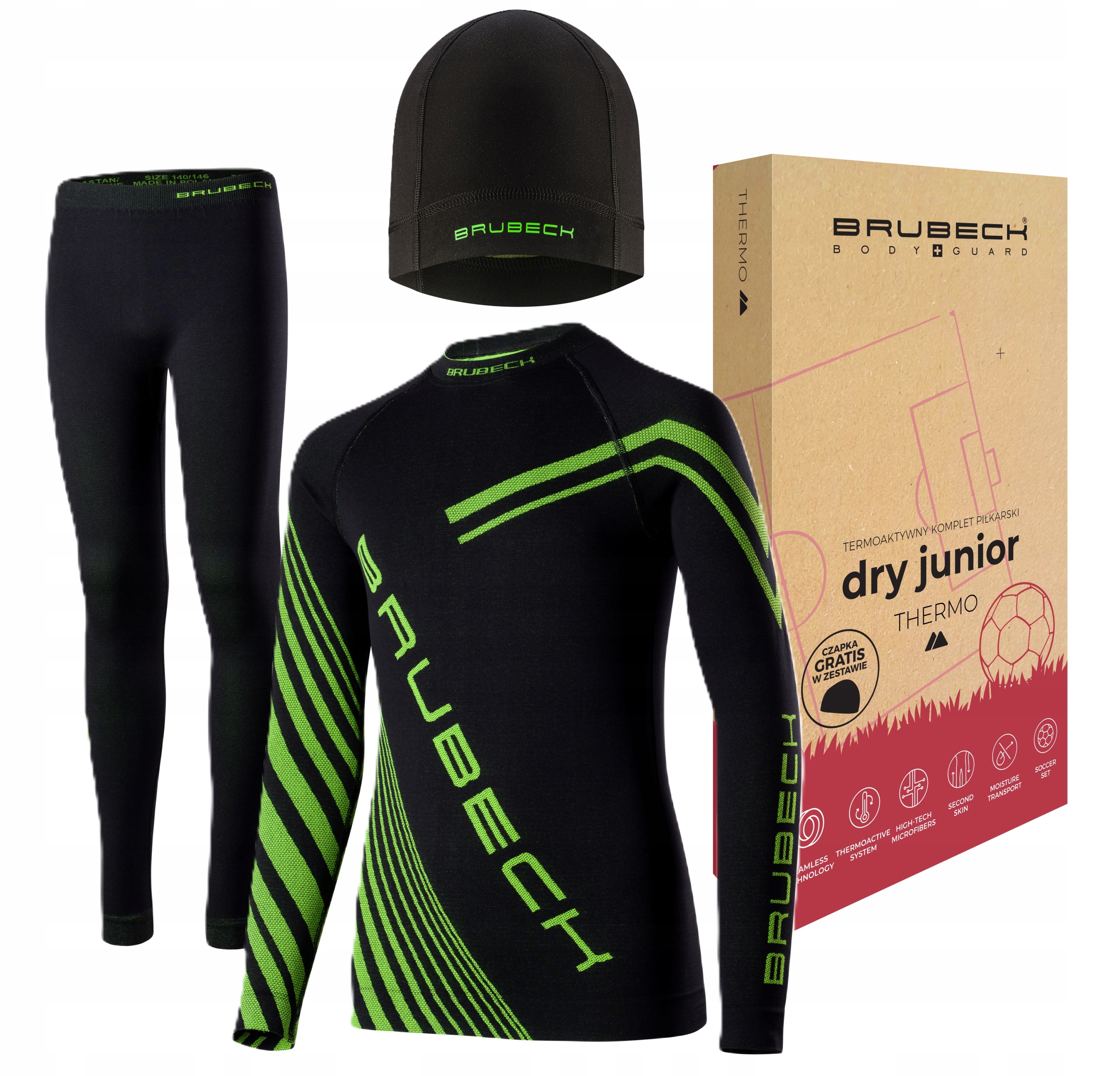 Bielizna Termoaktywna Brubeck Dry do gry w piłkę nożną Szybkoschnąca 152