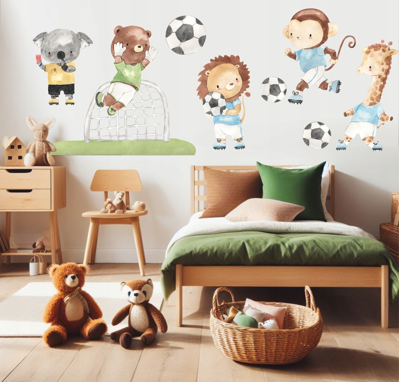 NAKLEJKI NA ŚCIANĘ PIŁKA NOŻNA ZWIERZĘTA 100x200cm PP4 Długość 200 cm