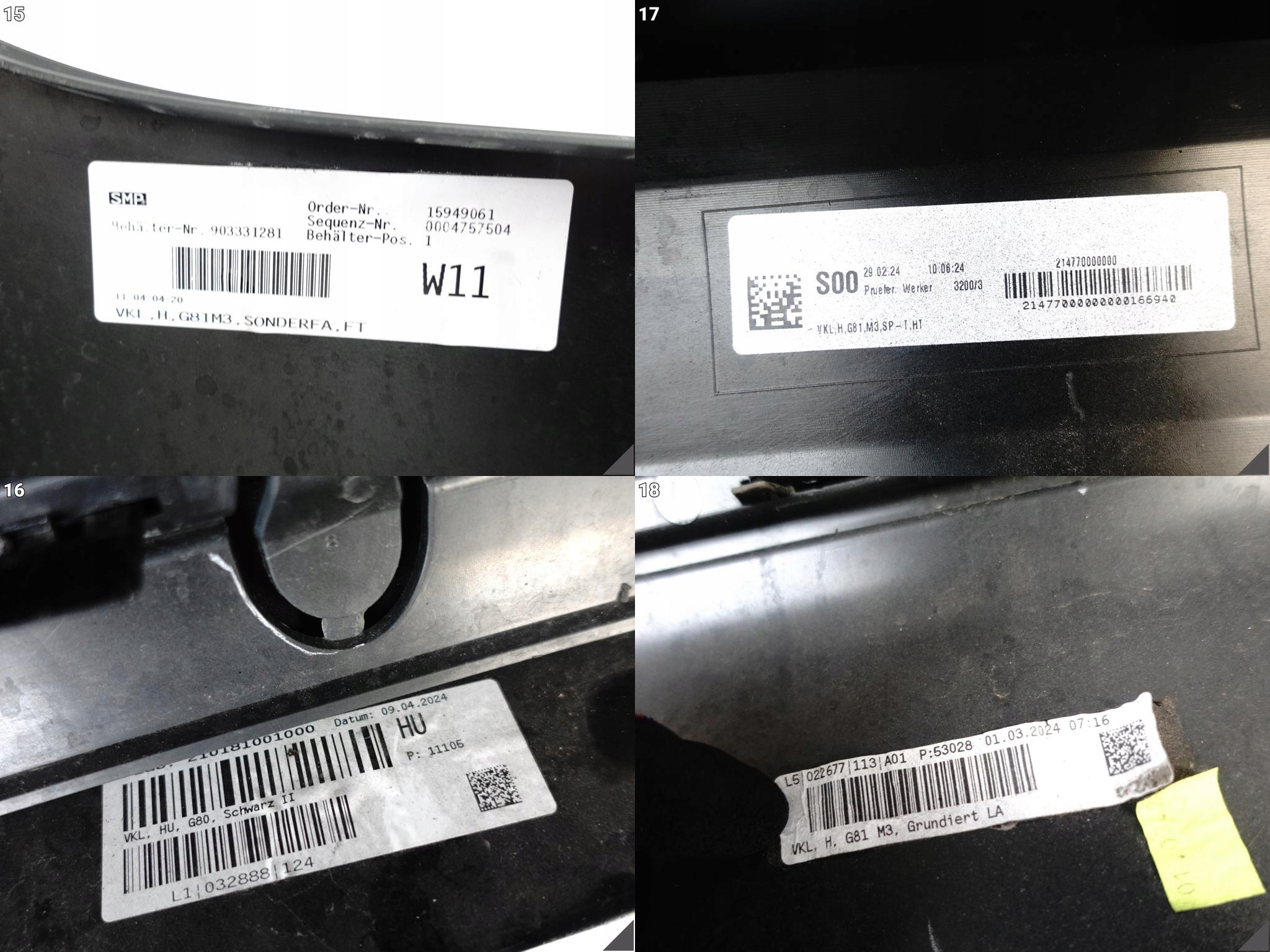 BMW M3 G81 M-POWER 21- KOMBI TOURING bumper rear part + SPOILER diffuser 6xPDC