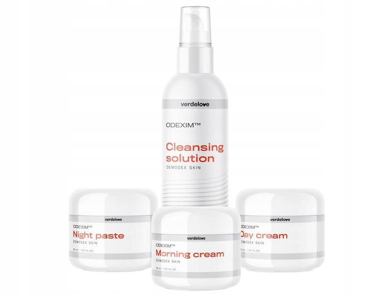 Zestaw Verdelove Odexim do pielęgnacji skóry z nużycą (4 sztuki)