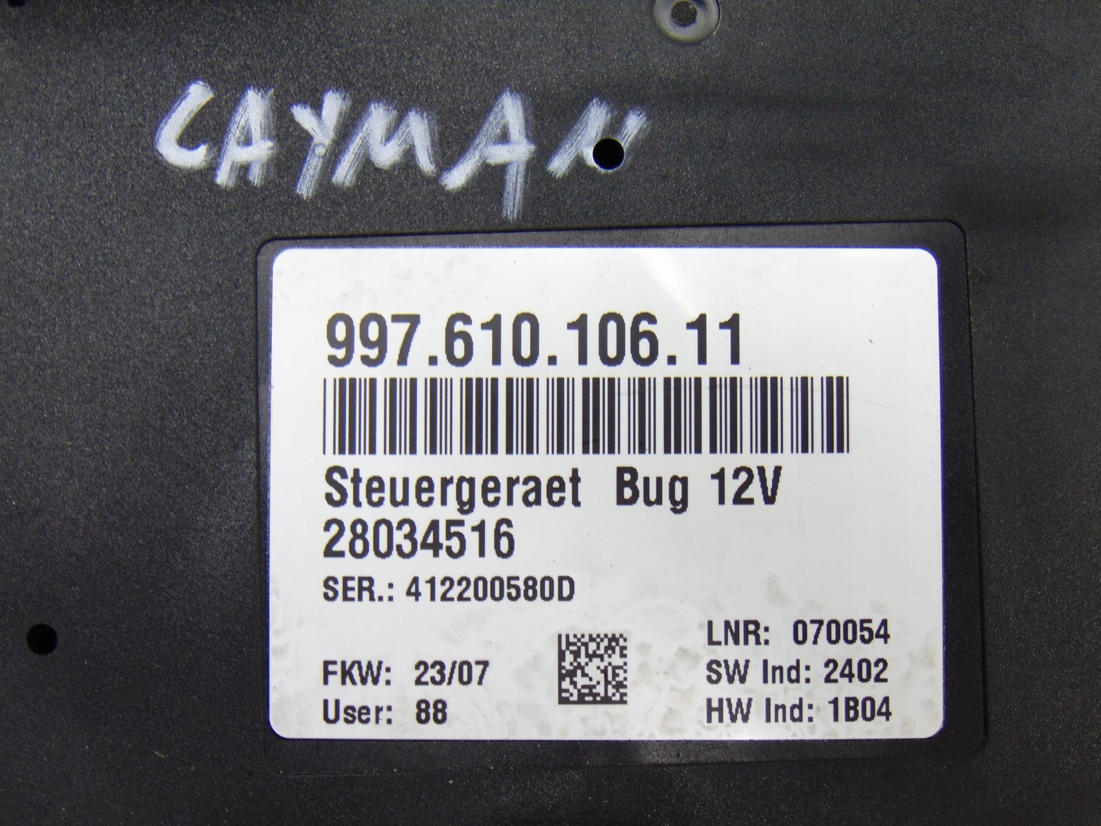 module control unit BCM PORSCHE CAYMAN 987 99761010611