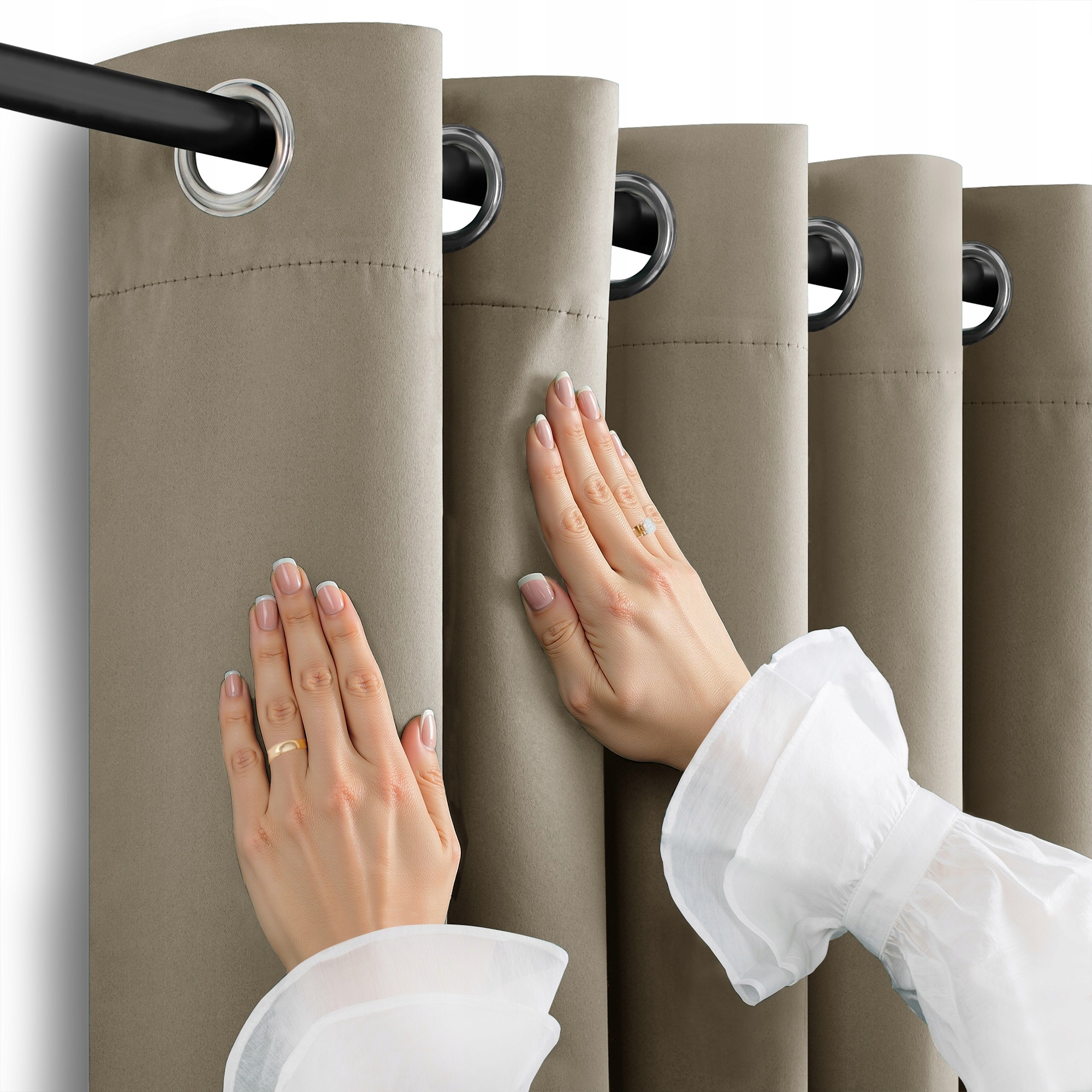 Filumi Závěs 95% blackout hustá vazba oka tmavě béžová 290x350