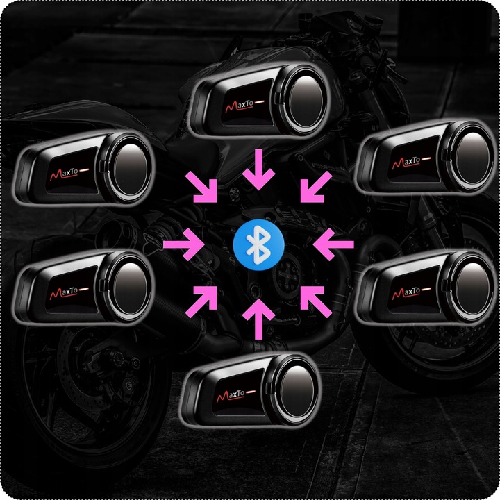 INTERKOM MOTOCYKLOWY MAXTO M2 PEŁNA KONFERENCJA DO 6 1000 M POLSKI LEKTOR Typ mikrofonu hybrydowy integralny