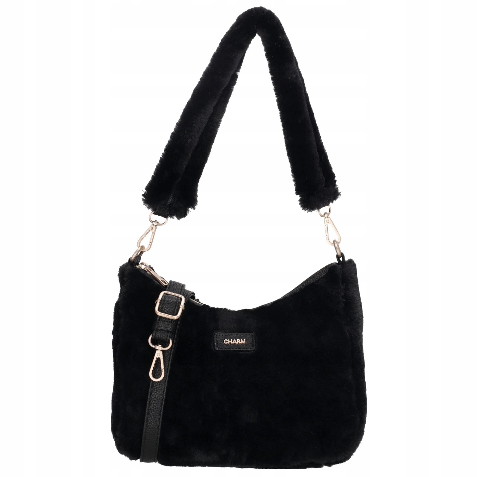 Dámská crossbody kožešinová kabelka Charm London Alaska černá
