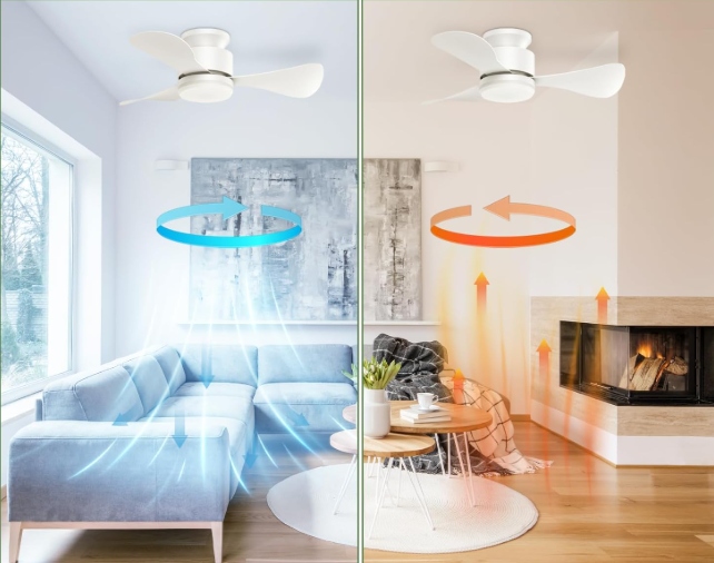 Stropný ventilátor Mefine s osvetlením a diaľkovým ovládaním, tichý, 71 cm