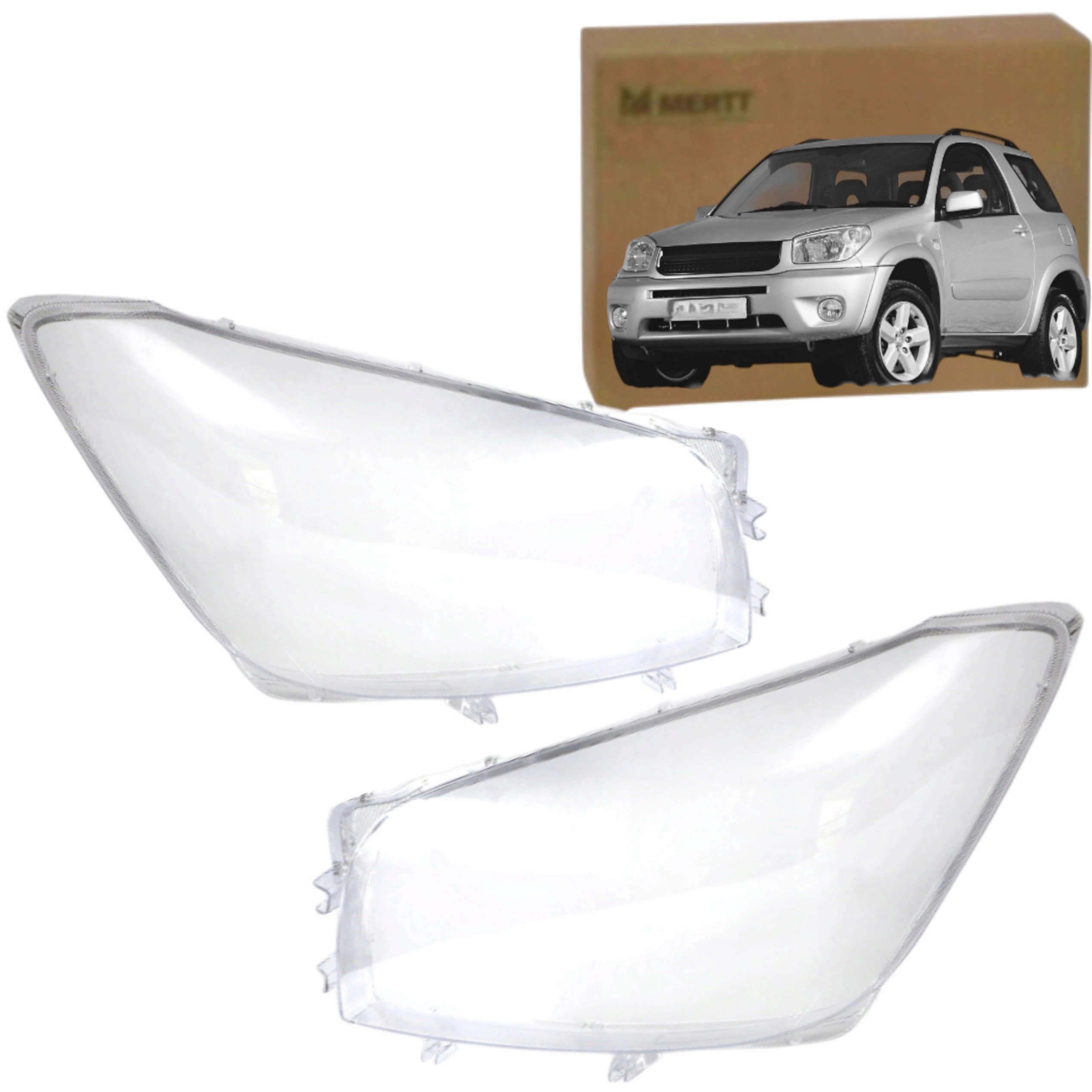 x2 Klosz Pravý Levý Sklo světlometu lampa Toyota RAV4 Rav 4 III 05-07