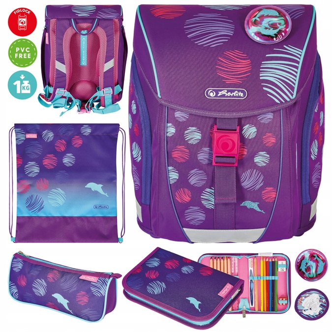 Zestaw tornister plecak 4 elementy FiloLight Plus Bubbles 6-9lat Herlitz