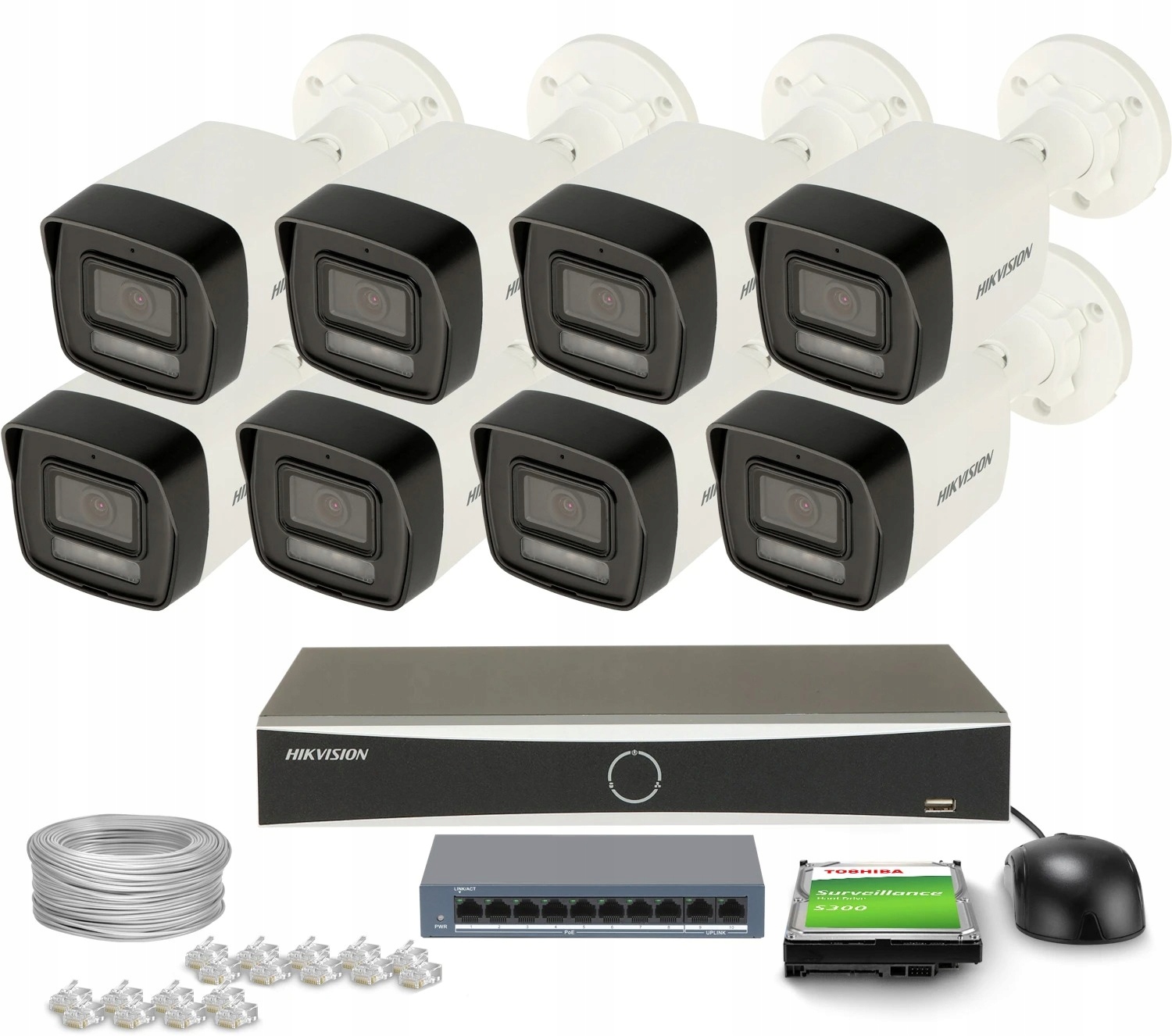 Sada na monitorovanie domu Ip 8x DS-2CD1043G2-LIU DS-7608NXI-K1(D) 4MPx IR30