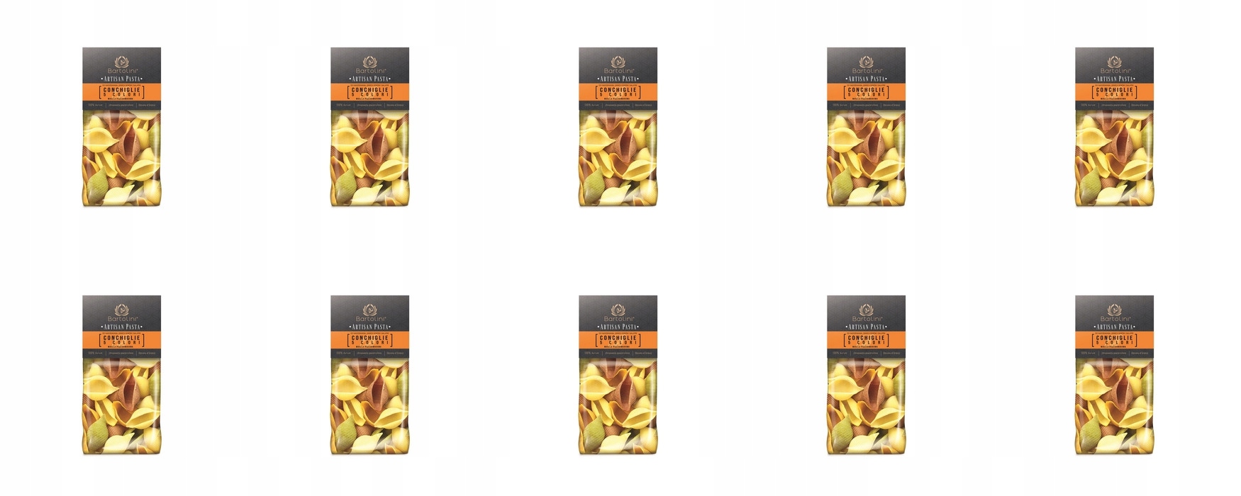 Levně 10 x 300 g Bartolini Těstoviny durum mušle 5-chuťové Karton