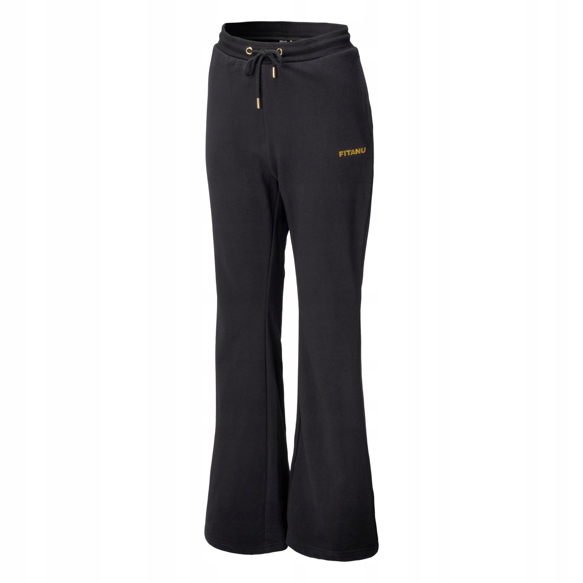 Dresové kalhoty Fitanu Falinese W pro ženy, zvony, černé, velikost L