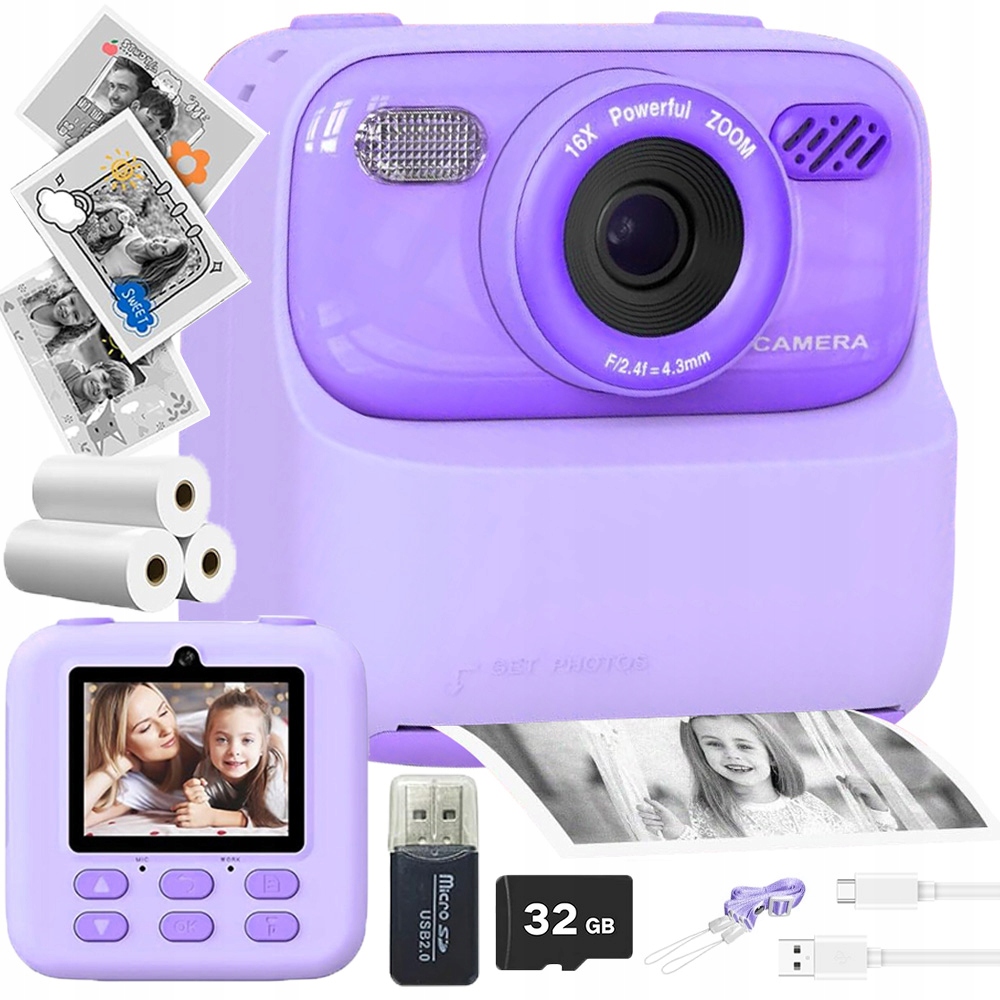 Instantní Digitální Fotoaparát Pro Děti, 3 Kolečka A 32G Karet