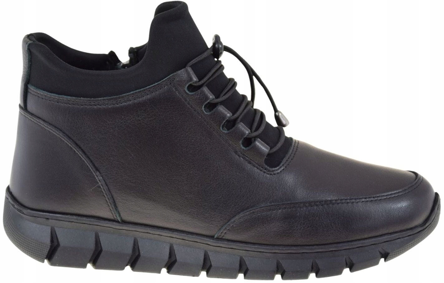 Dámské kožené kozačky Artiker 55C0984 černé, zateplené, pohodlné boty R37