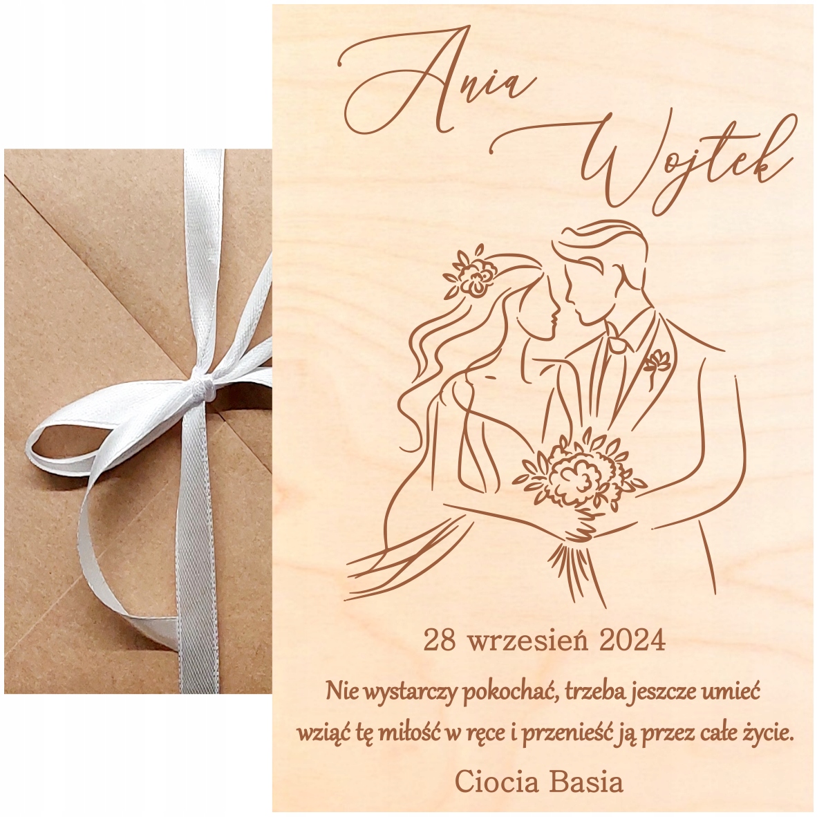 Dřevěná Svatební Kartička Personalizovaná Cedulka Dárek Na Svatba Handmade
