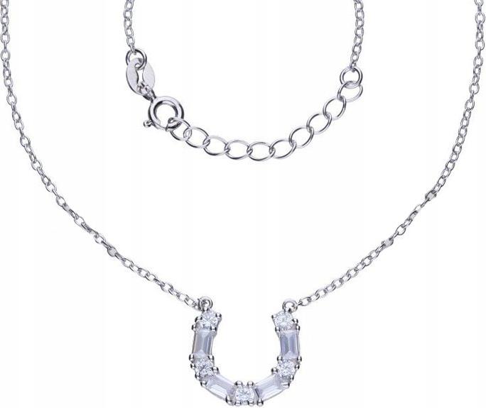 Stříbrný náhrdelník 925 podkova a zirkon 3,03 g, elegantní a módní jako dárek