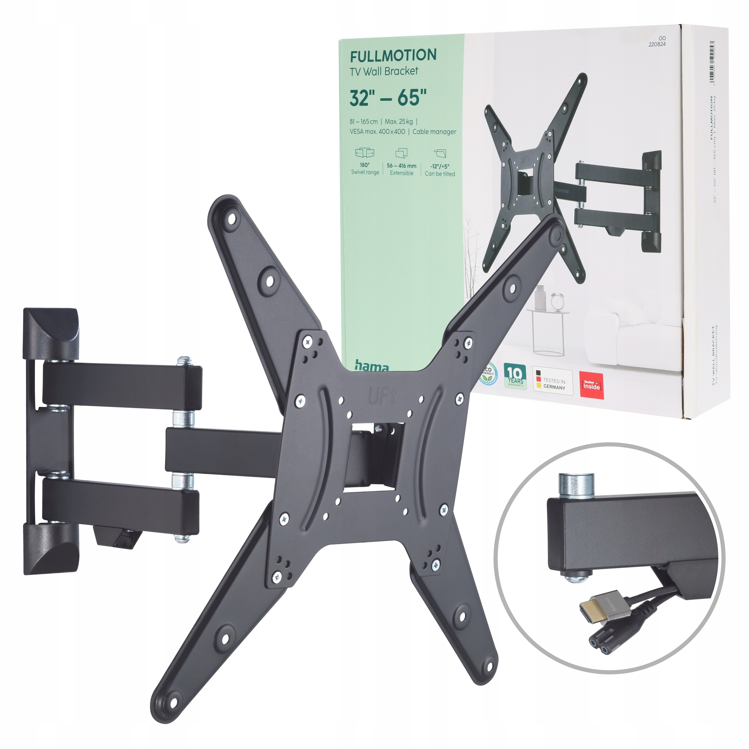 Mocny uchwyt do telewizora Hama Lcd/led Vesa 400x400 obrotowy (do maks 65")