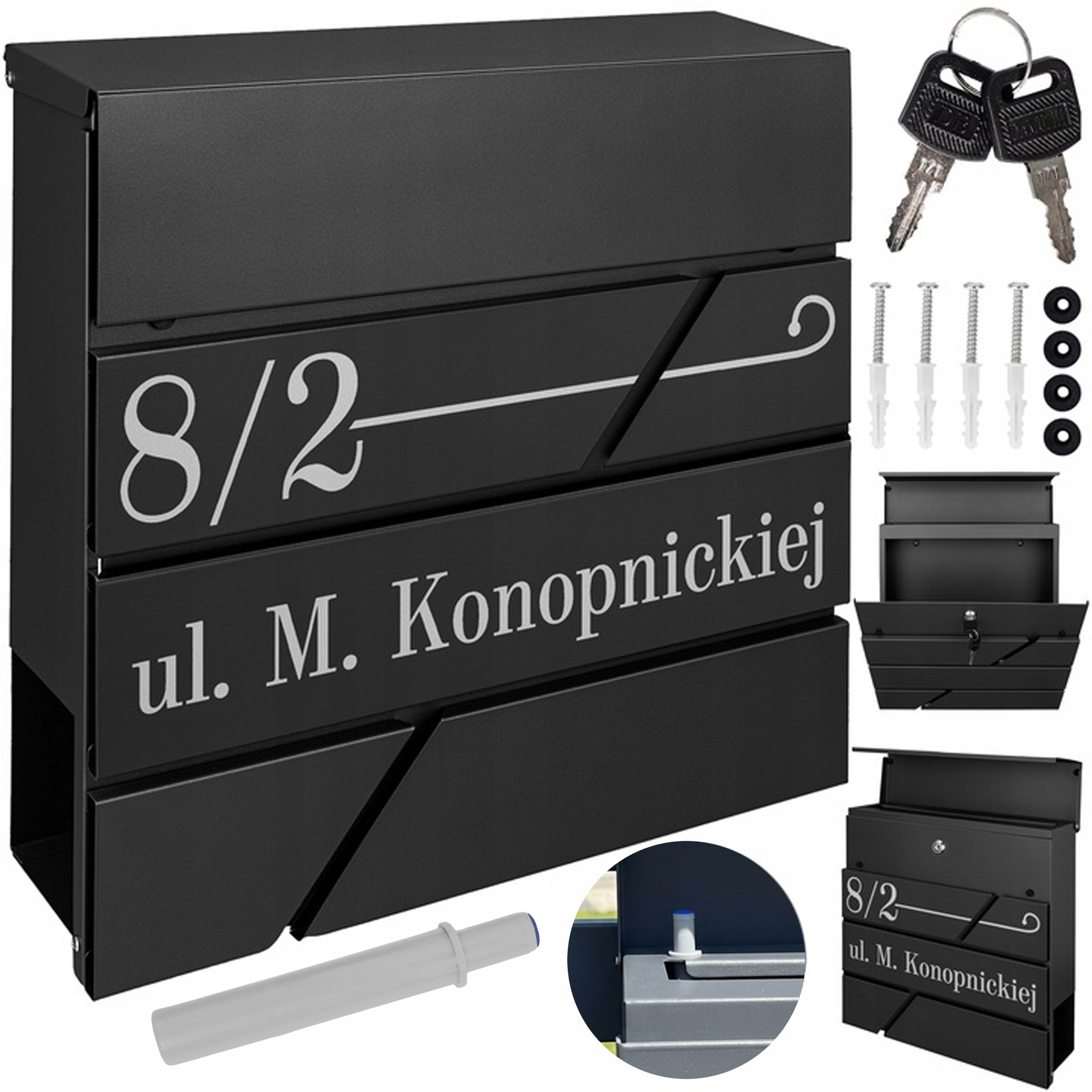 Poštovní Schránka A Noviny Černá Adresní Vzor