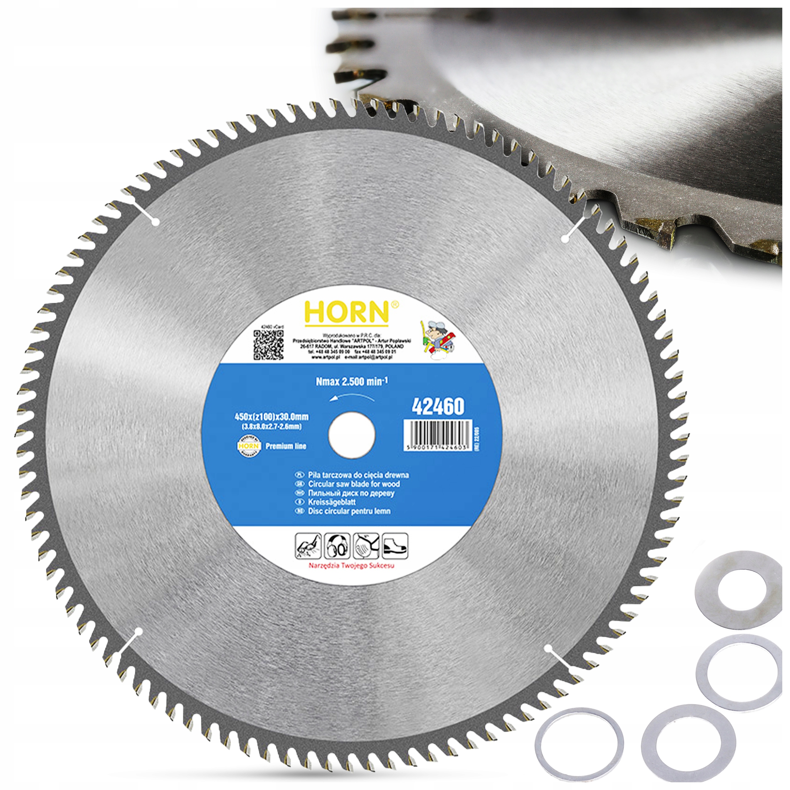 Kotouč Na Dřevo 450x30mm 100 zebow Kotoučová Pila Pro Krajiny Řezání Dřeva