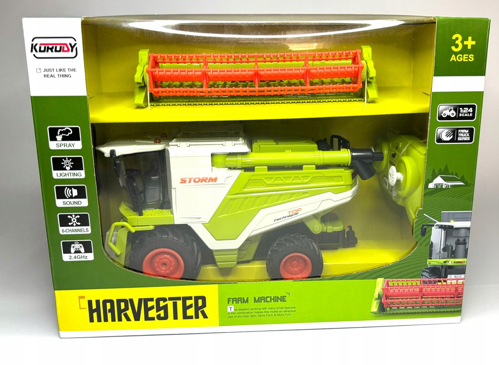 KOMBAJN ZDALNIE STEROWANY RC PILOT DYM ŚWIATŁA DŹWIĘK Marka Dromader