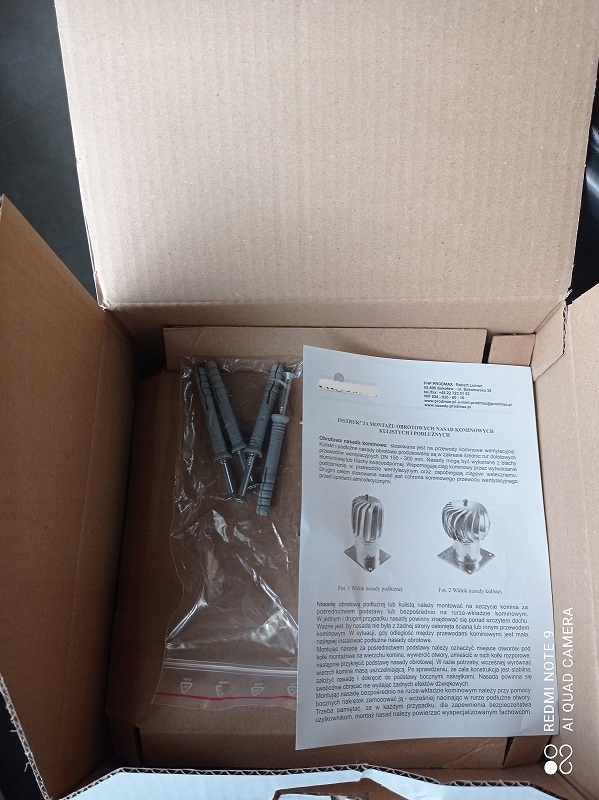 NASADA PODŁUŻNA KWAS FI 150 Z PODSTAWĄ Typ wywiewny