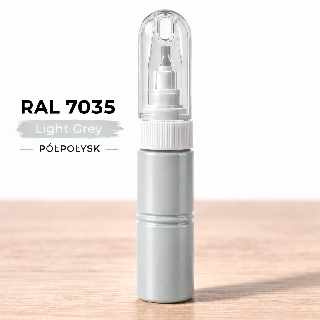 Ral 7035 Popielaty Półpołysk zaprawka z Lakierem igła 20 ml