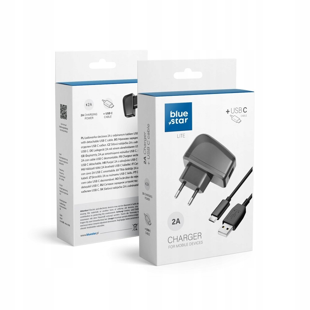 

Ładowarka sieciowa + kabel Usb-c 2A charger