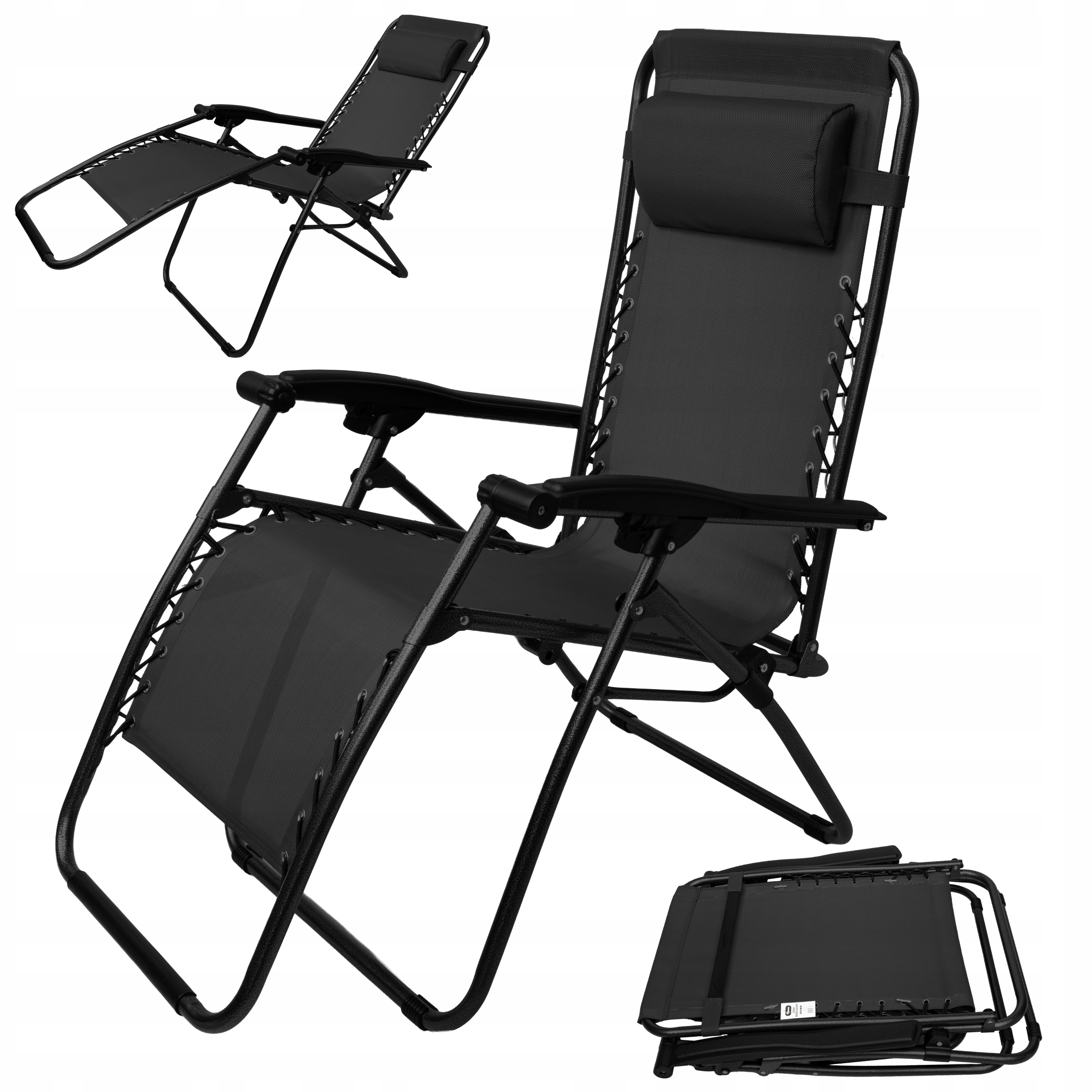 Leżak Ogrodowy Grawitacyjny Składany Plażowy Krzesło Kempingowe Poduszka