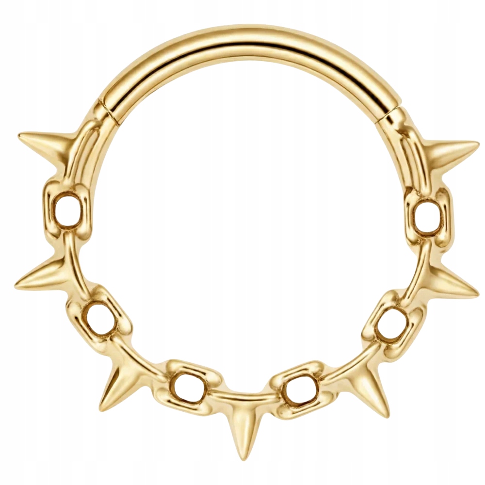 Titanový Clicker Trny S Trny Piercing 1.2x8 Zlatý G23 Septum Daith