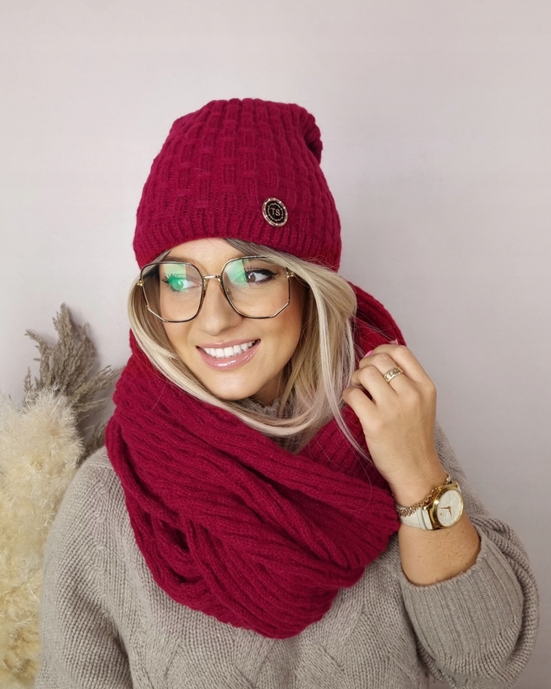 zimowy KOMPLET damski CZAPKA i KOMIN gruby CIEPŁY ZESTAW polski NOWE KOLORY Materiał dominujący inny