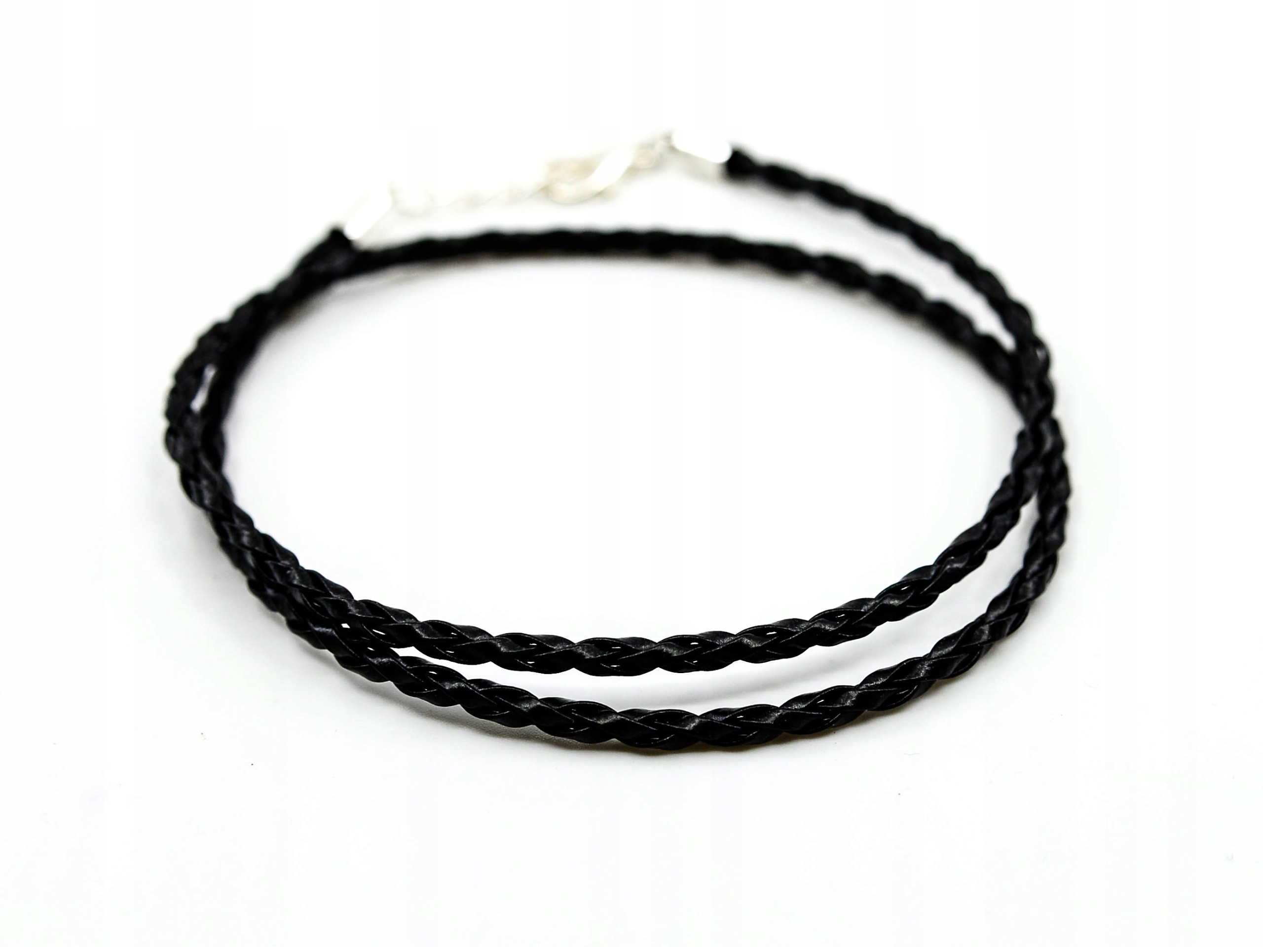 

Bransoletka na nogę unisex czarna rzemień Boho