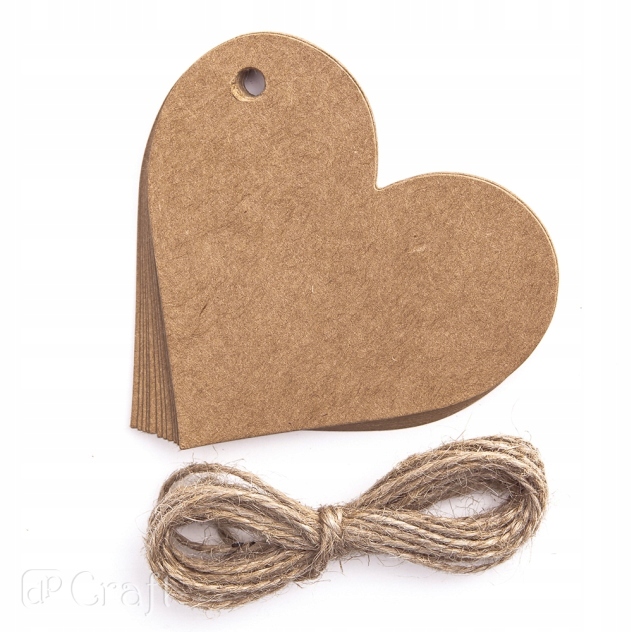 

Zawieszki Craft ze sznurkiem Serce 12szt. DPZS-005