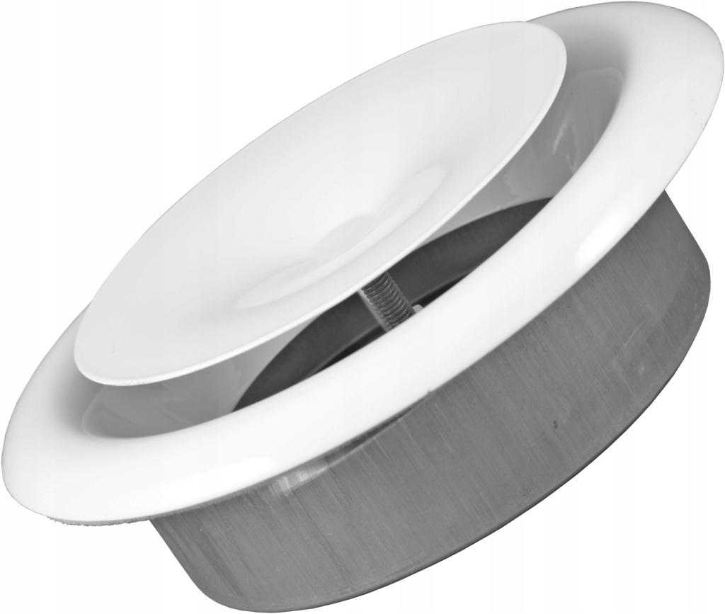 ANEMOSTAT DVS-P 100 NAWIEWNY METALOWY BIAŁY MALOWANY Z KOŁNIERZEM ŚR. 100mm Kod producenta DVS-P100 R24Fans