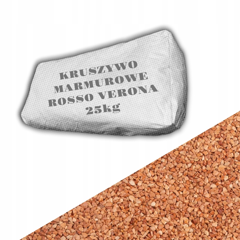 Kamenná mramorová drť koberec 2-4 mm Rosso Verona 25 kg