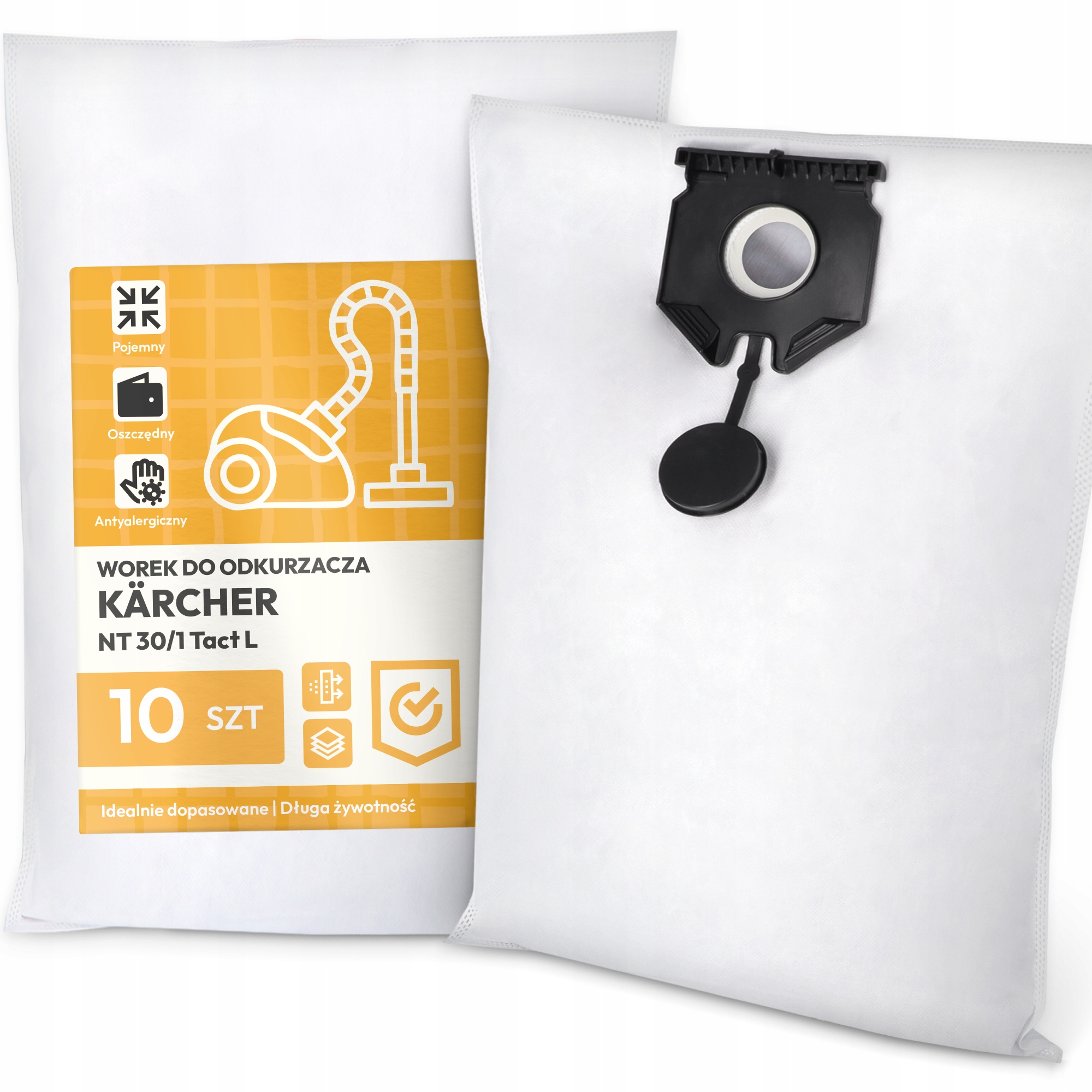 10 x Sáček Do Vysavače Kärcher Nt 30/1 Tact L Syntetický Odolný Sáčky G9