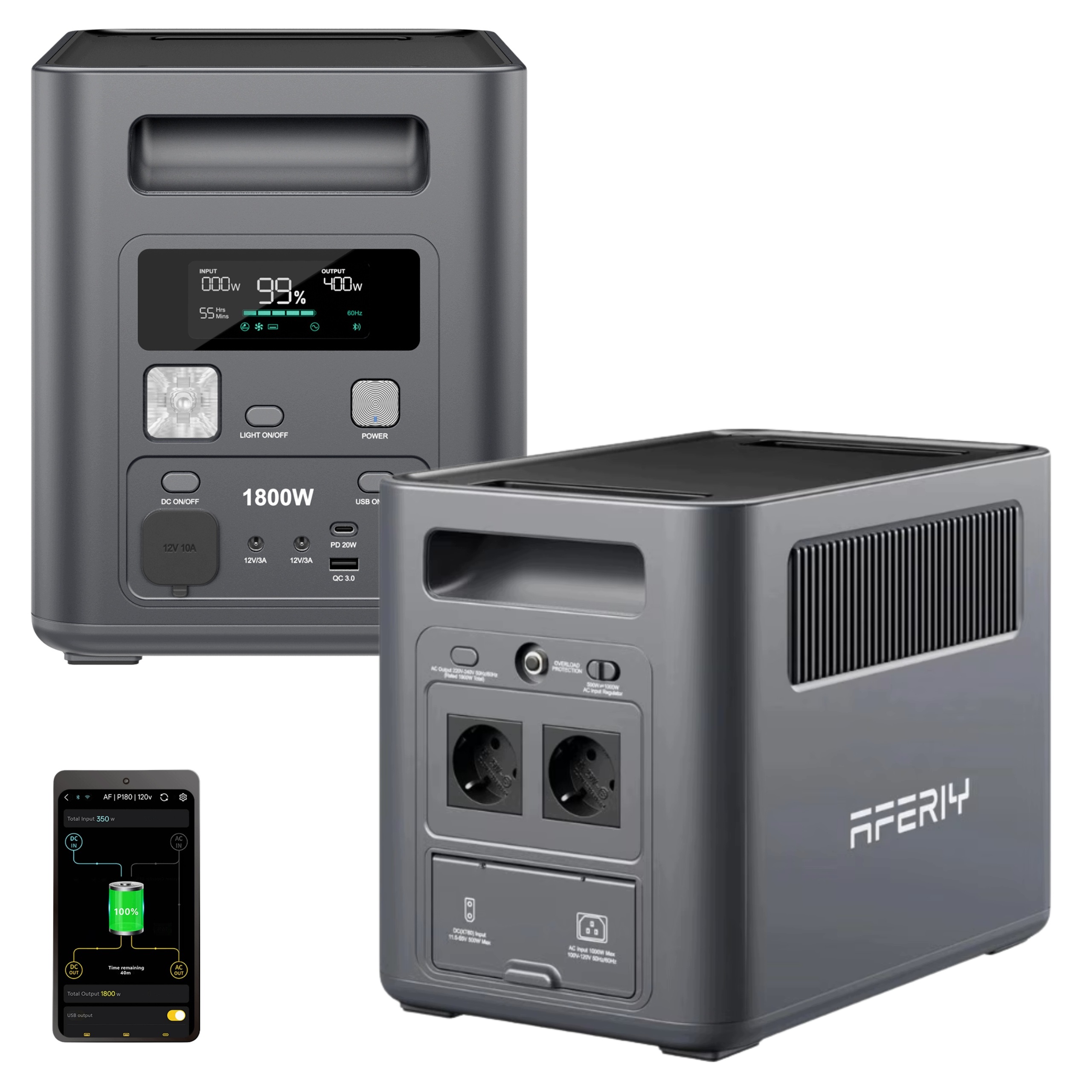 Przenośna stacja zasilania Aferiy P180 Nomad1800 1800W 1024Wh Ups Lifepo4